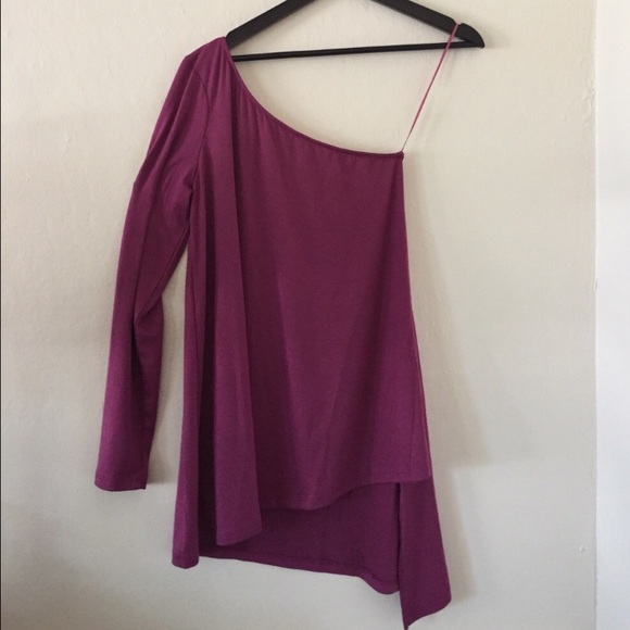 {Willow&Clay} Orchid One Shoulder Knit Blouse NWT - Picture 3 of 5